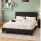 Κρεβάτι Nevil pakoworld διπλό 150x200 PU χρώμα μαύρο ματ