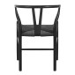 Καρέκλα Wishbone pakoworld rubberwood-σχοινί σε μαύρη απόχρωση 53.5x57x74εκ