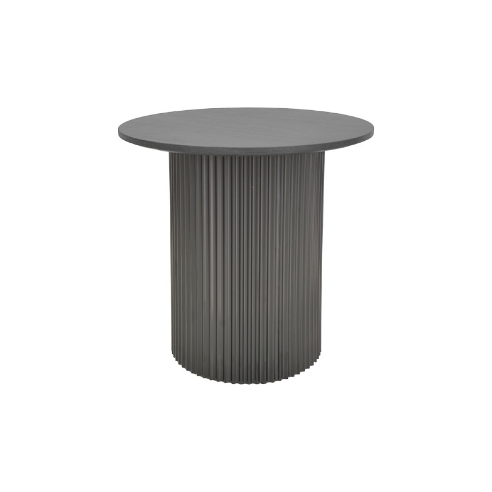 Βοηθητικό τραπέζι Dovel pakoworld mdf-μέταλλο σε μαύρη απόχρωση Φ50x50εκ
