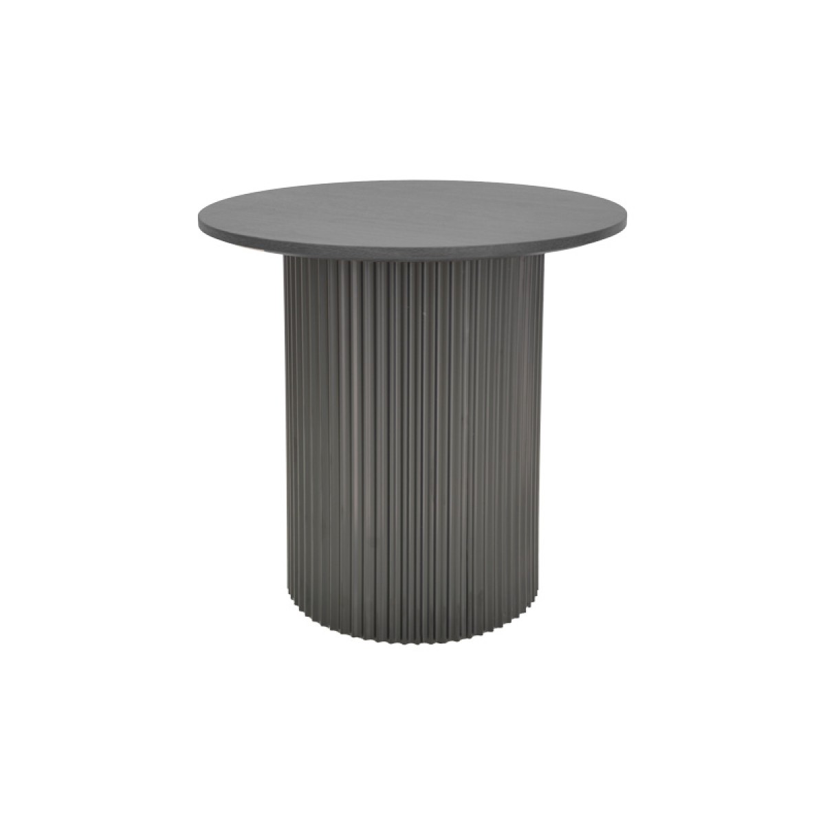 Βοηθητικό τραπέζι Dovel pakoworld mdf-μέταλλο σε μαύρη απόχρωση Φ50x50εκ