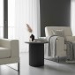 Βοηθητικό τραπέζι Dovel pakoworld mdf-μέταλλο σε μαύρη απόχρωση Φ50x50εκ
