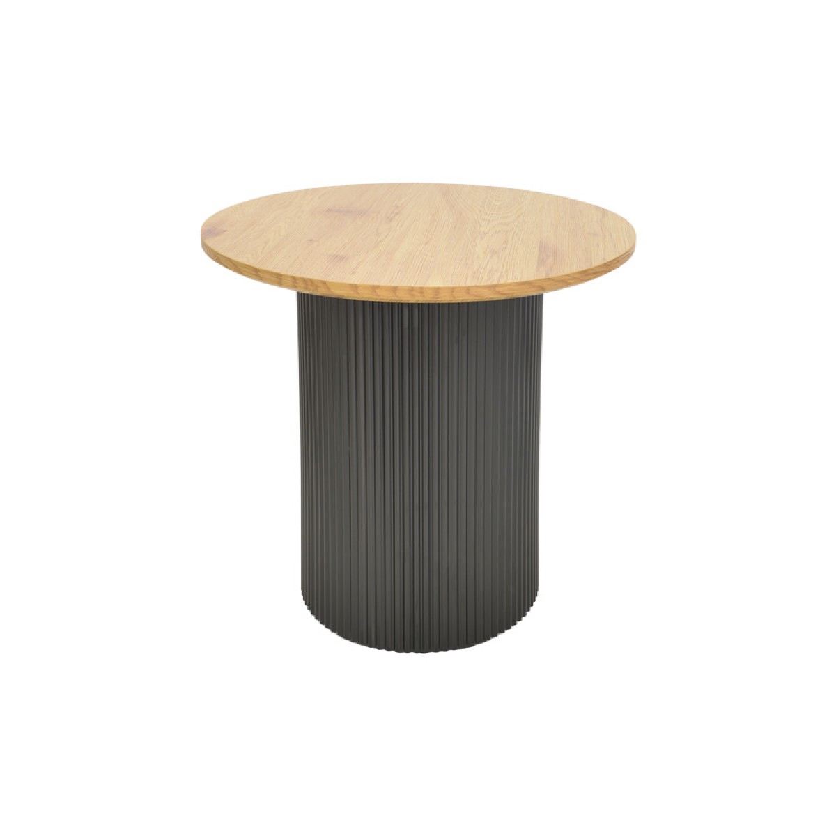 Βοηθητικό τραπέζι Dovel pakoworld mdf σε sonoma -μαύρο μέταλλο Φ50x50εκ