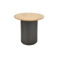 Βοηθητικό τραπέζι Dovel pakoworld mdf σε sonoma -μαύρο μέταλλο Φ50x50εκ