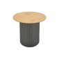 Βοηθητικό τραπέζι Dovel pakoworld mdf σε sonoma -μαύρο μέταλλο Φ50x50εκ