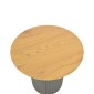 Βοηθητικό τραπέζι Dovel pakoworld mdf σε sonoma -μαύρο μέταλλο Φ50x50εκ