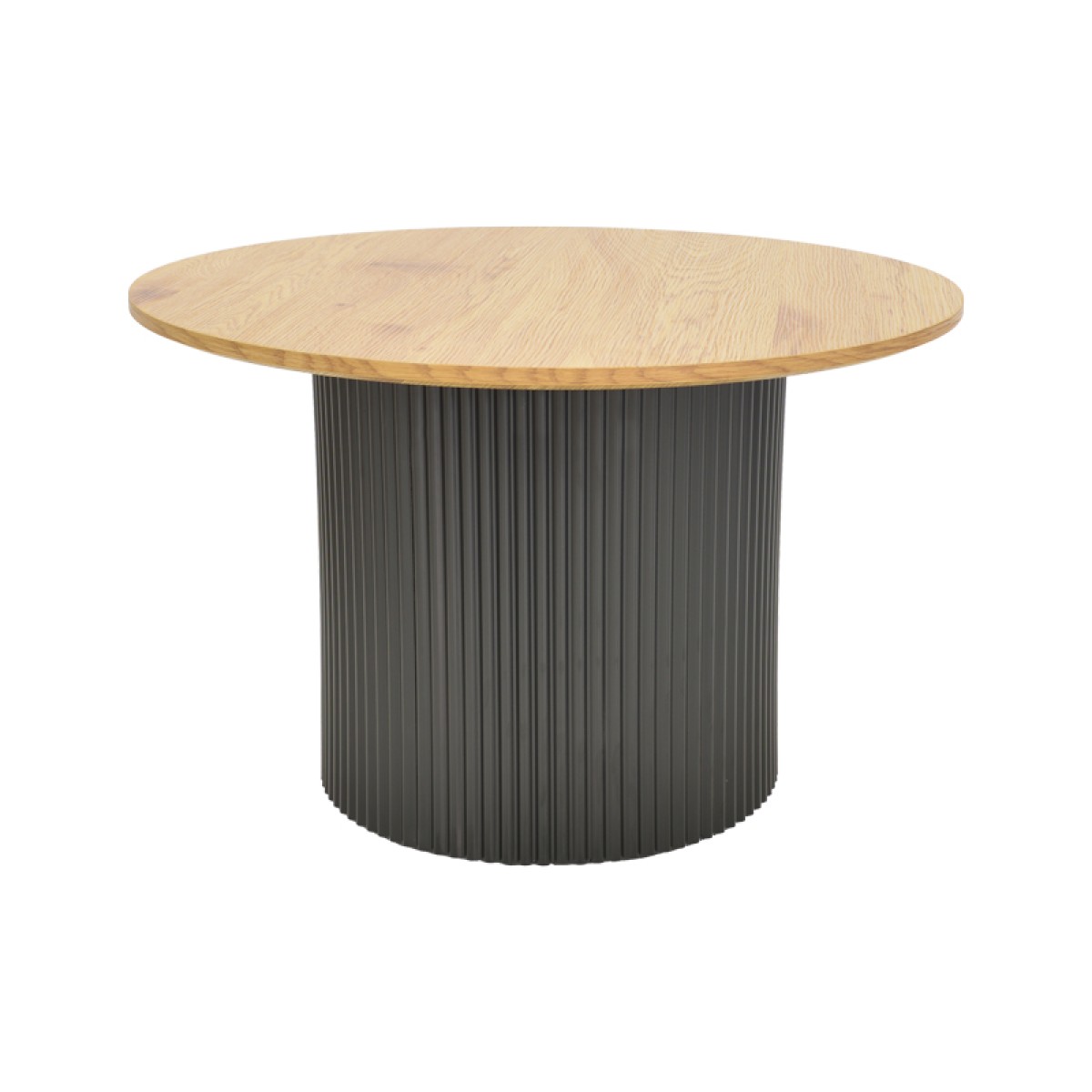 Τραπέζι σαλονιού Dovel pakoworld mdf σε sonoma-μαύρο μέταλλο Φ70x45εκ