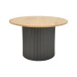 Τραπέζι σαλονιού Dovel pakoworld mdf σε sonoma-μαύρο μέταλλο Φ70x45εκ