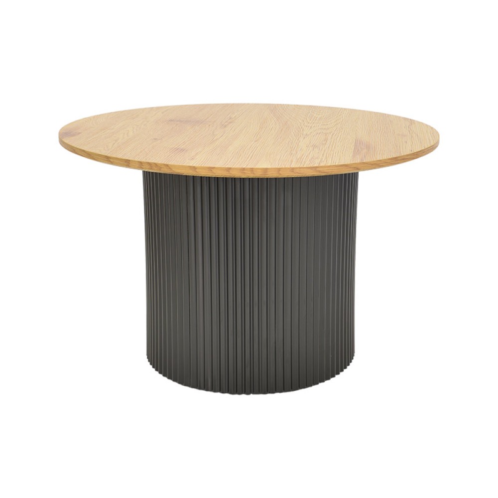 Tραπέζια σαλονιού Dovel pakoworld mdf σετ 2τεμ. sonoma-μαύρο μεταλλο