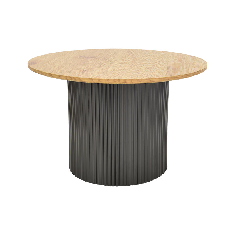 Tραπέζια σαλονιού Dovel pakoworld mdf σετ 2τεμ. sonoma-μαύρο μεταλλο