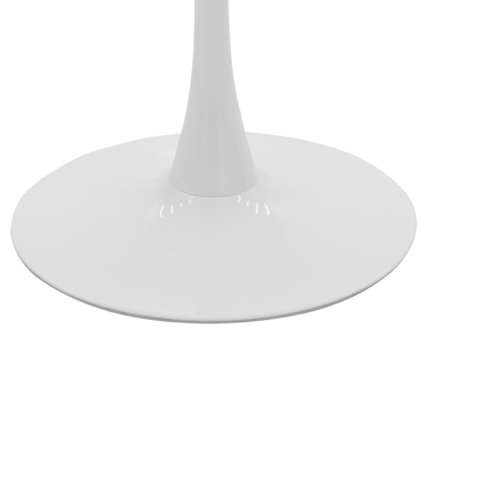 Tραπέζι Balou pakoworld sintered stone σε λευκή απόχρωση με όψη μαρμάρου-βάση λευκό μέταλλο Φ120x73εκ