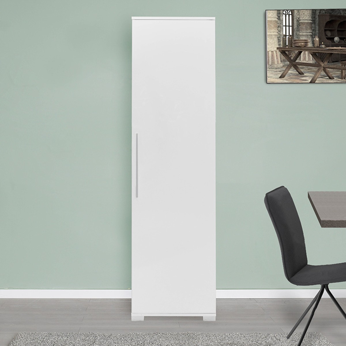 Στήλη Diamond1 pakoworld λευκό gloss 50x35x187εκ