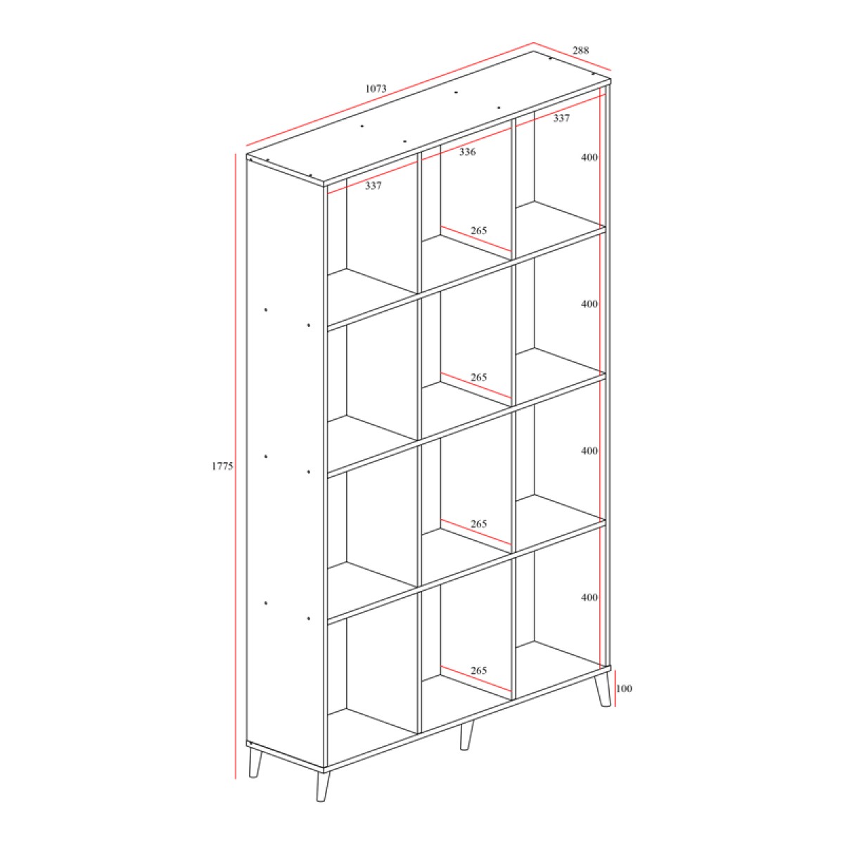 Βιβλιοθήκη FIRENZE pakoworld χρώμα sonoma 107x28,6x178εκ