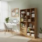 Βιβλιοθήκη Lucinda pakoworld oak 120x29.8x180.5εκ