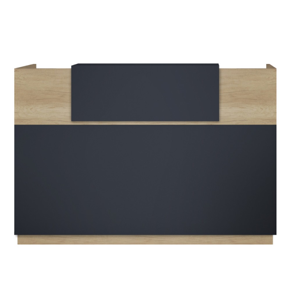 Γραφείο reception Lotus pakoworld σε χρώμα φυσικό - ανθρακί 200x70x110εκ