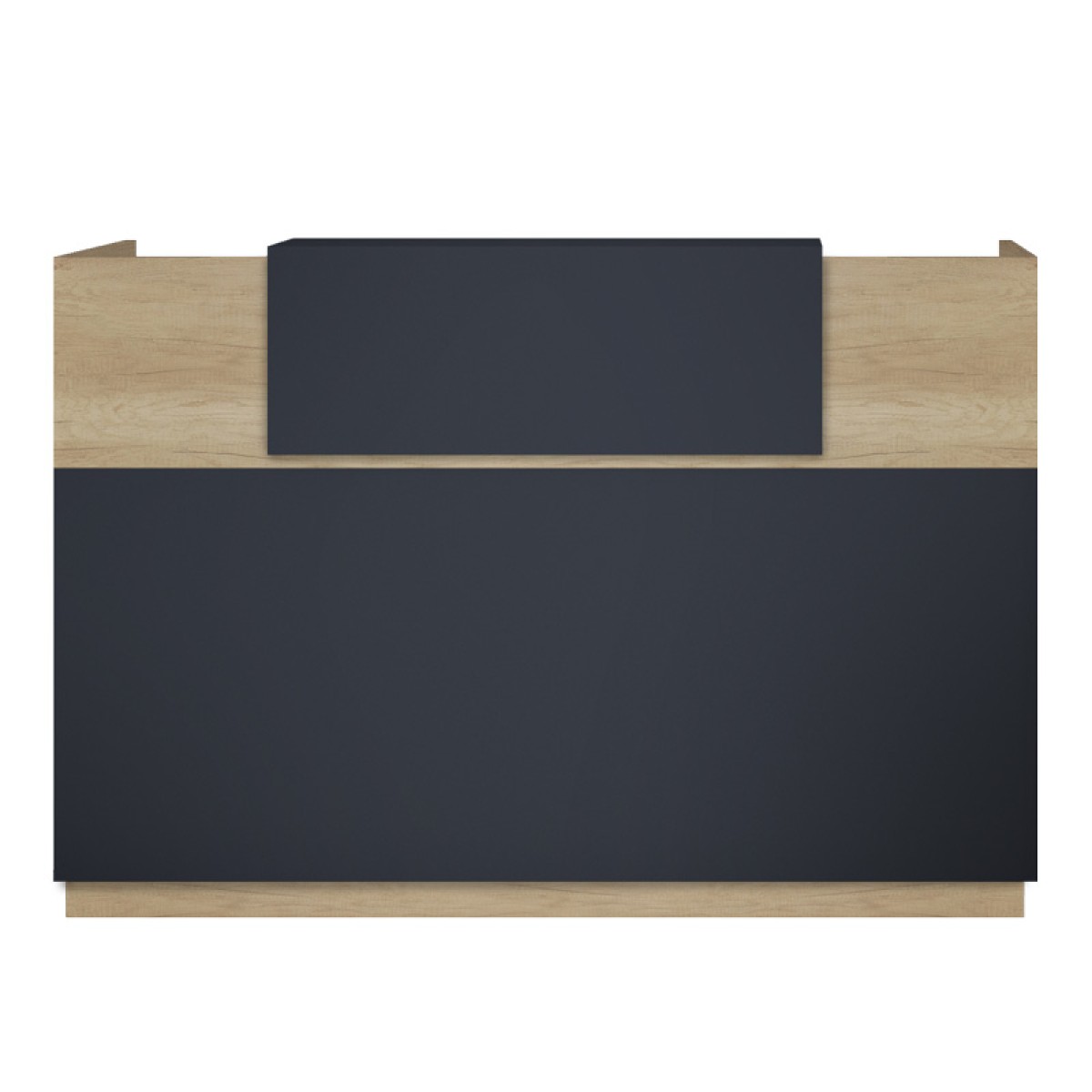 Γραφείο reception Lotus pakoworld σε χρώμα φυσικό - ανθρακί 200x70x110εκ