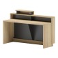 Γραφείο reception Lotus pakoworld σε φυσική-ανθρακί απόχρωση 160x60x105εκ