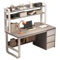 Γραφείο Soco pakoworld με ραφιέρα-MDF γκρι-λευκό 120x50x147εκ