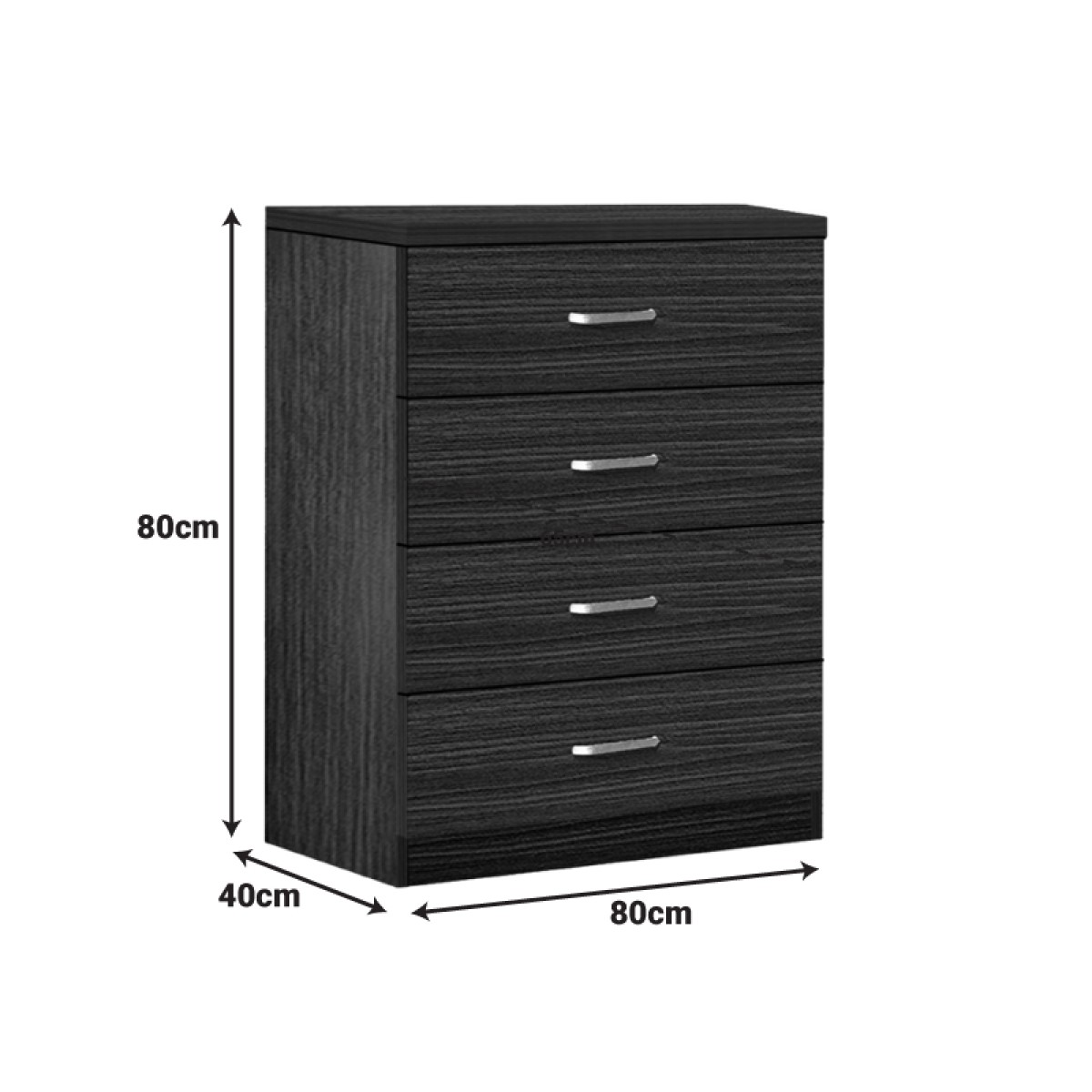 Συρταριέρα Killian pakoworld  με 4 συρτάρια sonoma 80x40x80εκ