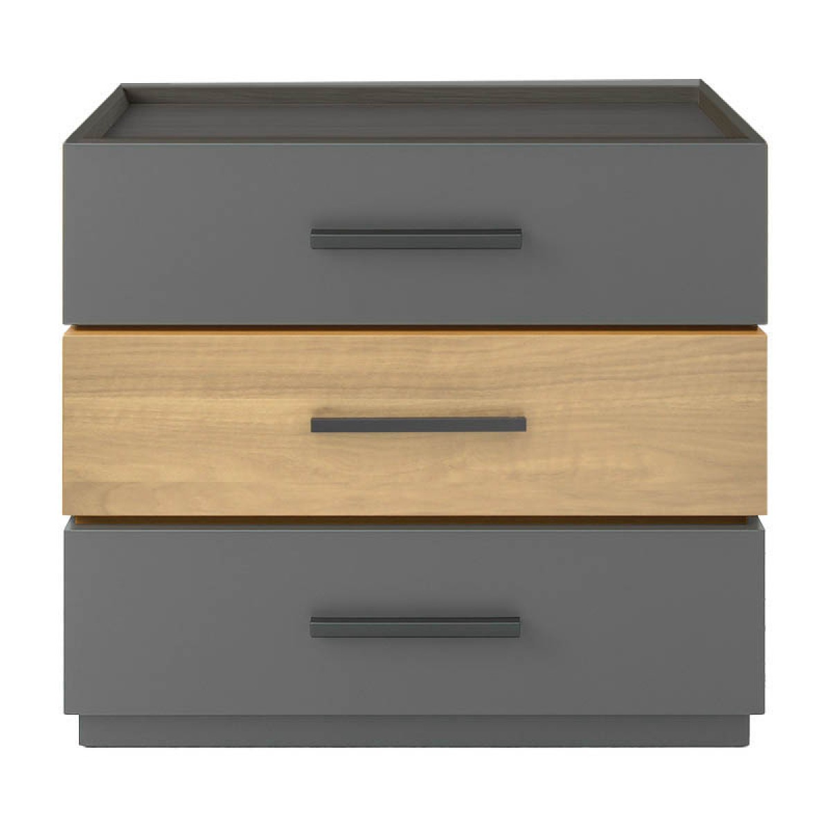 Κομοδίνο Sonlen pakoworld mdf σε sonoma-ανθρακί απόχρωση 60x40x66εκ