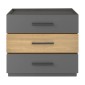 Κομοδίνο Sonlen pakoworld mdf σε sonoma-ανθρακί απόχρωση 60x40x66εκ