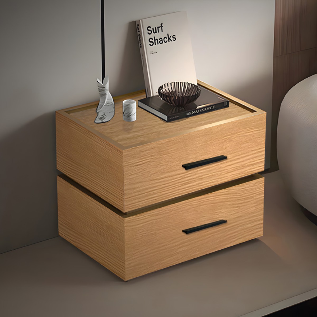 Κομοδίνο Sonlen pakoworld mdf σε oak απόχρωση 60x40x44.5εκ