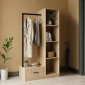 Έπιπλο εισόδου Erdeco pakoworld mdf σε φυσική απόχρωση 80x40x150εκ