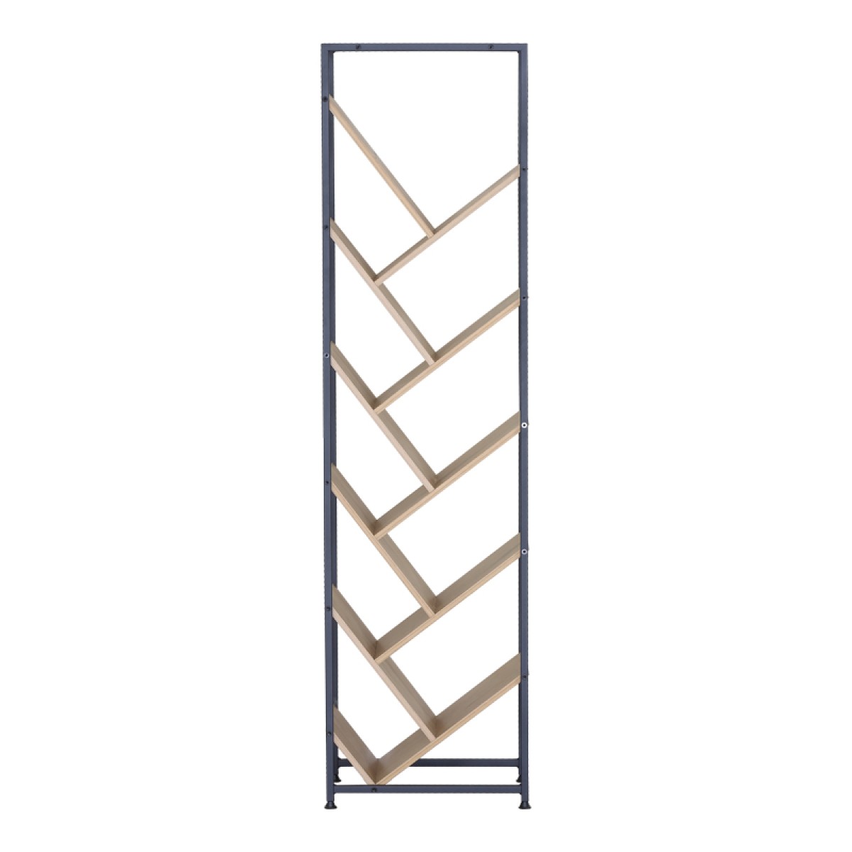 Βιβλιοθήκη Orunta pakoworld oak- μαύρο μέταλλο 40x26.5x150εκ