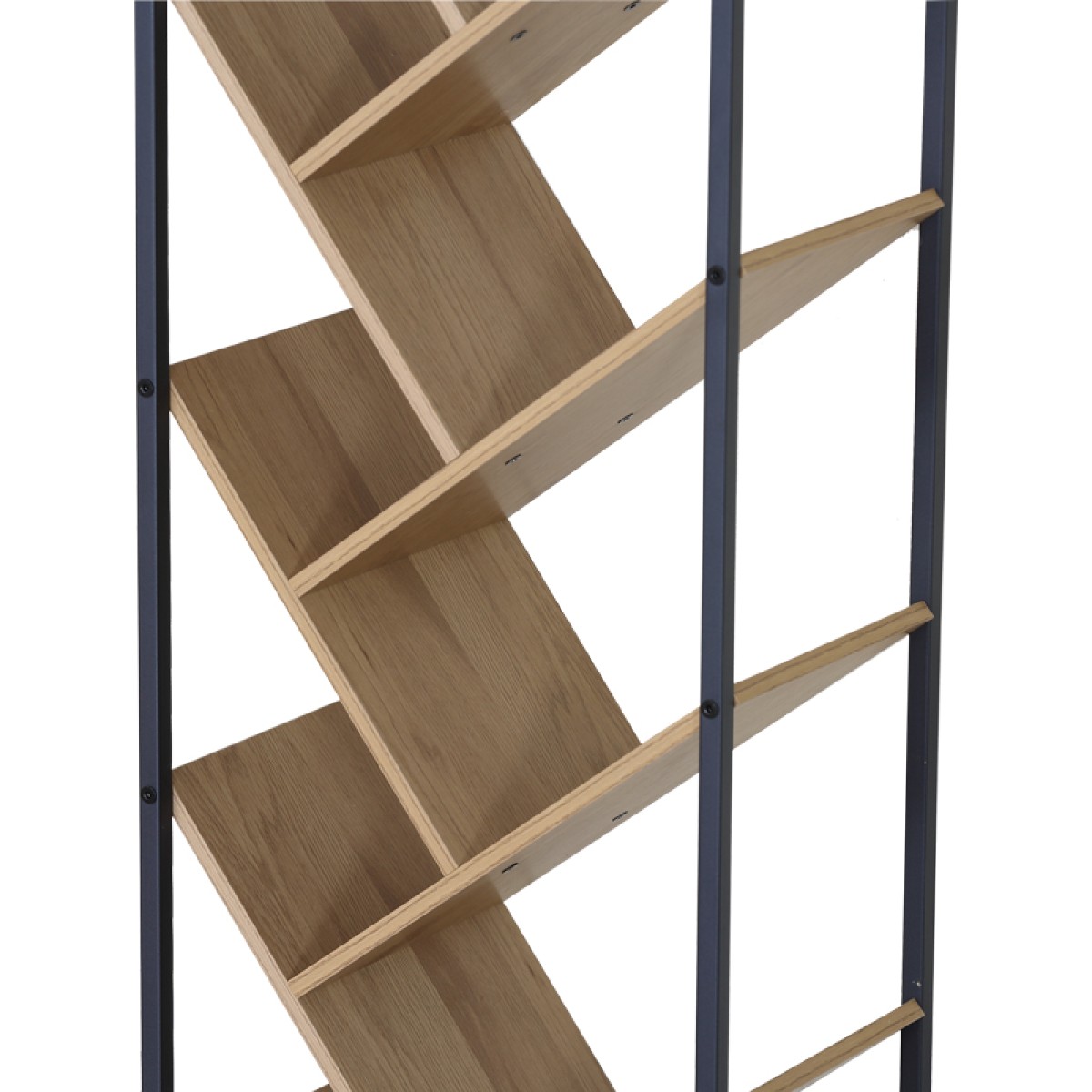 Βιβλιοθήκη Orunta pakoworld oak- μαύρο μέταλλο 40x26.5x150εκ