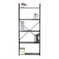 Βιβλιοθήκη Manlo pakoworld μαύρο μέταλλο 58.6x23.5x144εκ