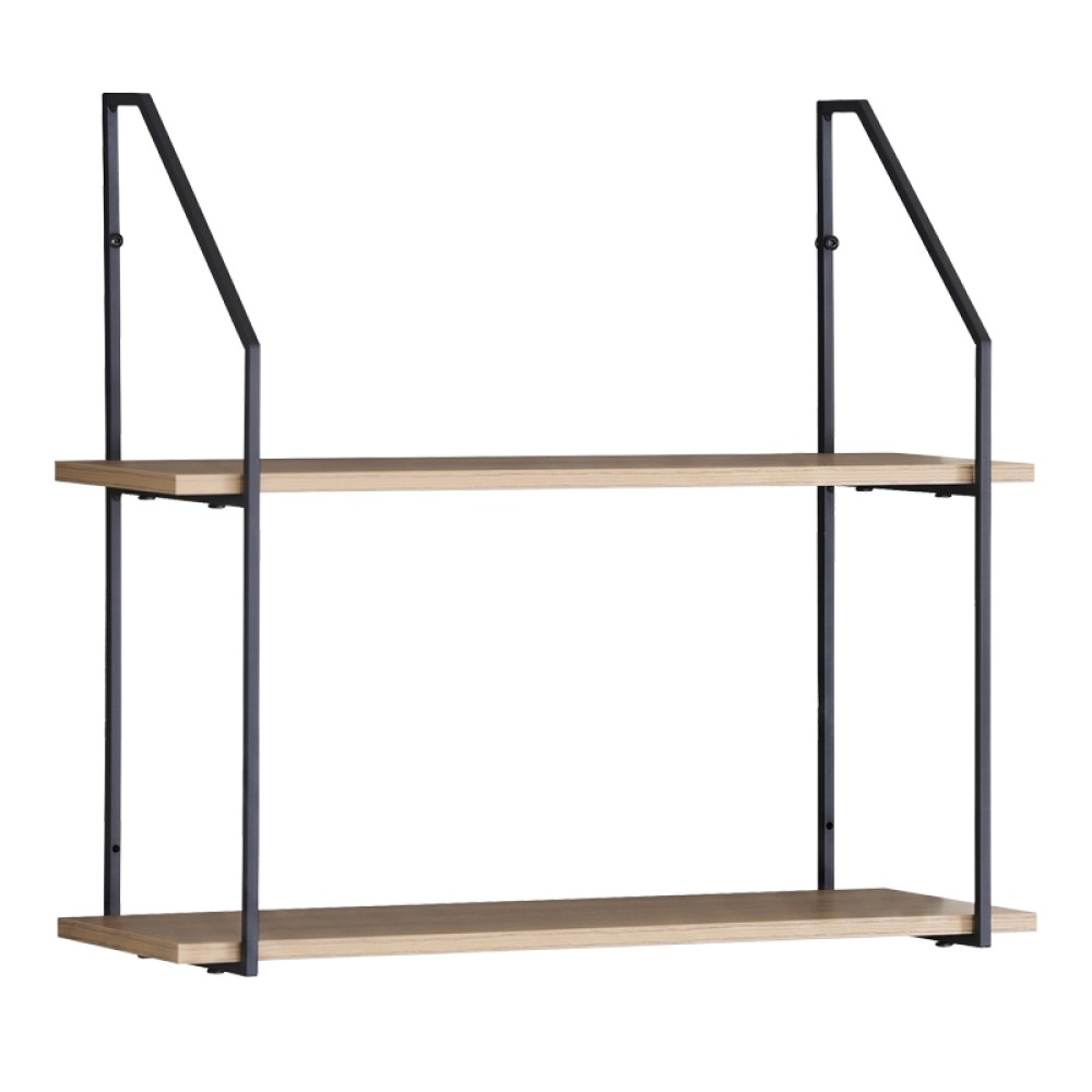 Ραφιέρα τοίχου Fema pakoworld oak με μαύρο μέταλλο 60x20x52εκ
