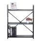 Βιβλιοθήκη-ραφιέρα Manlo pakoworld μαύρο μέταλλο 58.6x23.5x80εκ