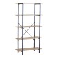 Βιβλιοθήκη Nebranzo pakoworld oak με μαύρο μέταλλο 80x34x155.3εκ