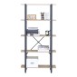 Βιβλιοθήκη Nebranzo pakoworld oak με μαύρο μέταλλο 80x34x155.3εκ