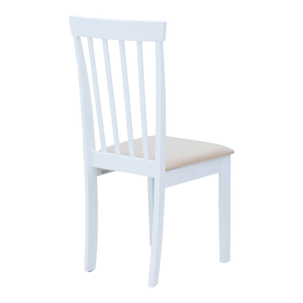 Καρέκλα Houston pakoworld rubberwood σε λευκή απόχρωση 40x49x94εκ
