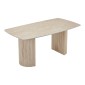 Τραπέζι Loosir pakoworld mdf-sandstone σε όψη τραβερτίνας 180x90x74εκ
