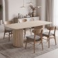 Τραπέζι Loosir pakoworld mdf-sandstone σε όψη τραβερτίνας 180x90x74εκ