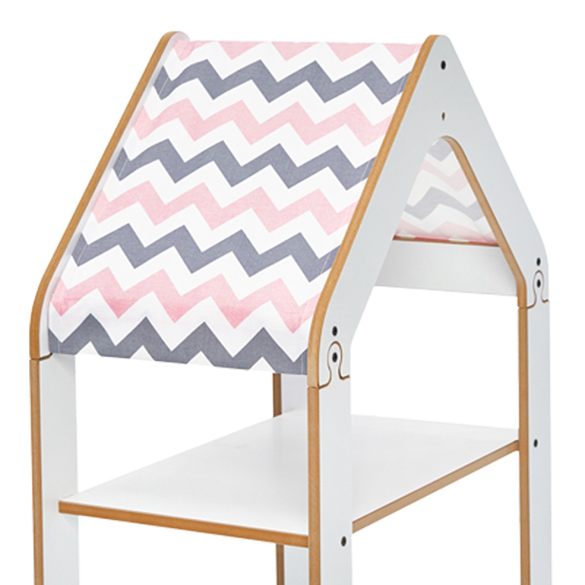 Ραφιέρα τ. Montessori Zoilen pakoworld λευκό-ροζ mdf 50x30x80εκ