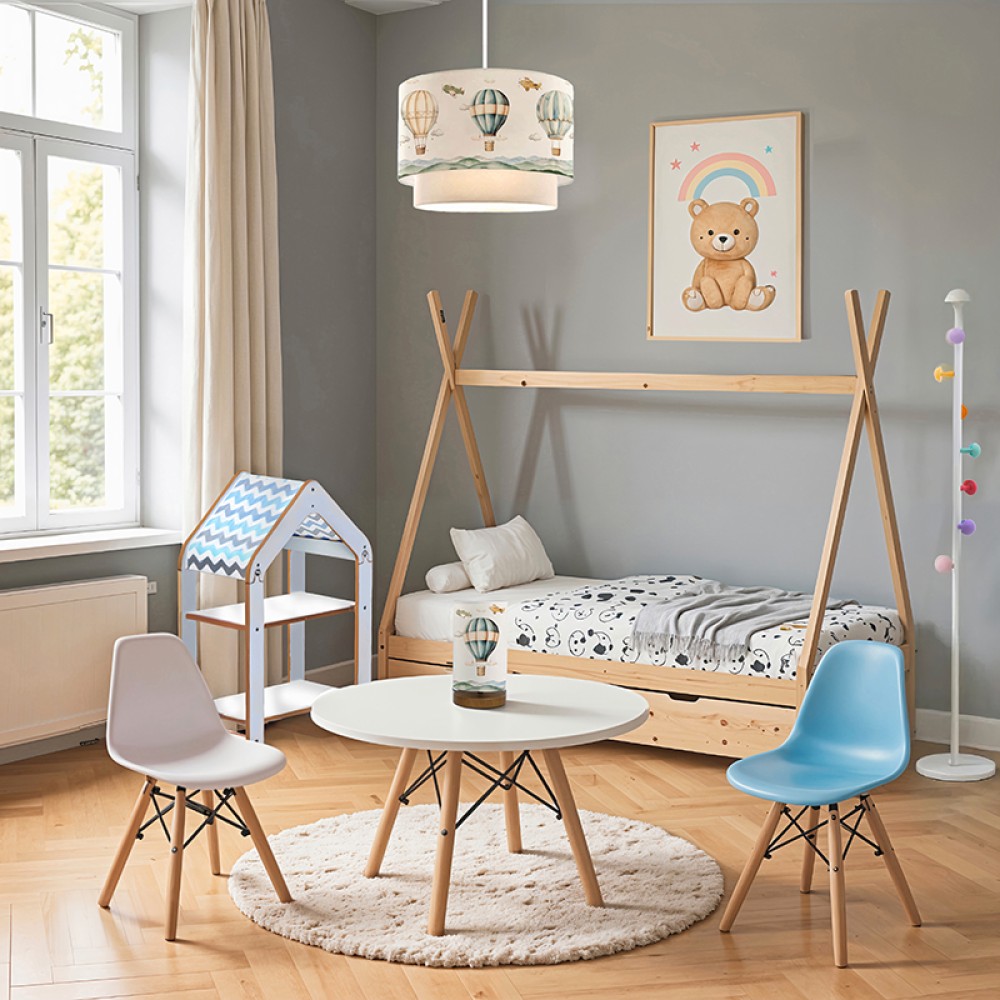 Ραφιέρα τ. Montessori Zoilen pakoworld λευκό-μπλε mdf 50x30x80εκ
