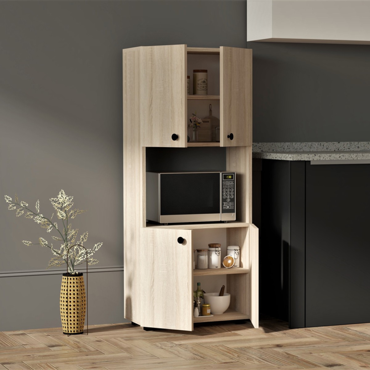 Στήλη Guzel pakoworld σε sonoma απόχρωση 60x31.4x140εκ
