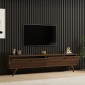 Έπιπλο τηλεόρασης Jate pakoworld σε καρυδί απόχρωση 160x25x40εκ