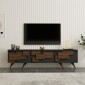 Έπιπλο τηλεόρασης Trida pakoworld καρυδί με ανθρακί 160x35x45εκ