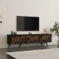 Έπιπλο τηλεόρασης Trida pakoworld καρυδί με ανθρακί 160x35x45εκ