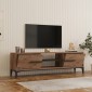 Έπιπλο τηλεόρασης Eslem pakoworld oak με ανθρακί 160x34,6x48,1εκ