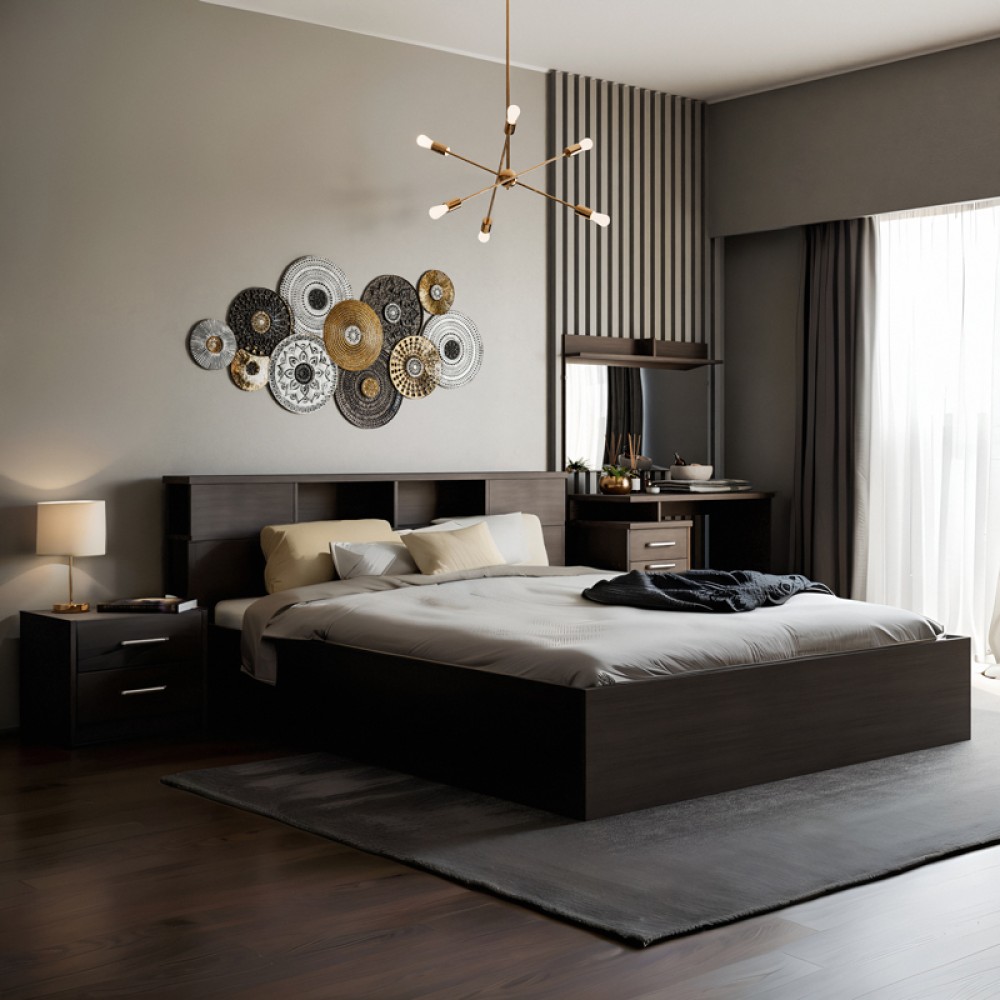 Κρεβάτι OLYMPUS pakoworld χρώμα wenge 160x200εκ