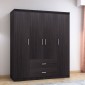 Ντουλάπα ρούχων τετράφυλλη OLYMPUS pakoworld χρώμα wenge 159x57x183εκ