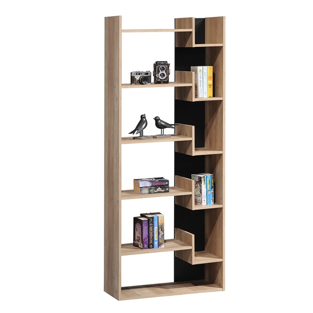 Βιβλιοθήκη Naya pakoworld sonoma-ανθρακί 72x30x182.5εκ