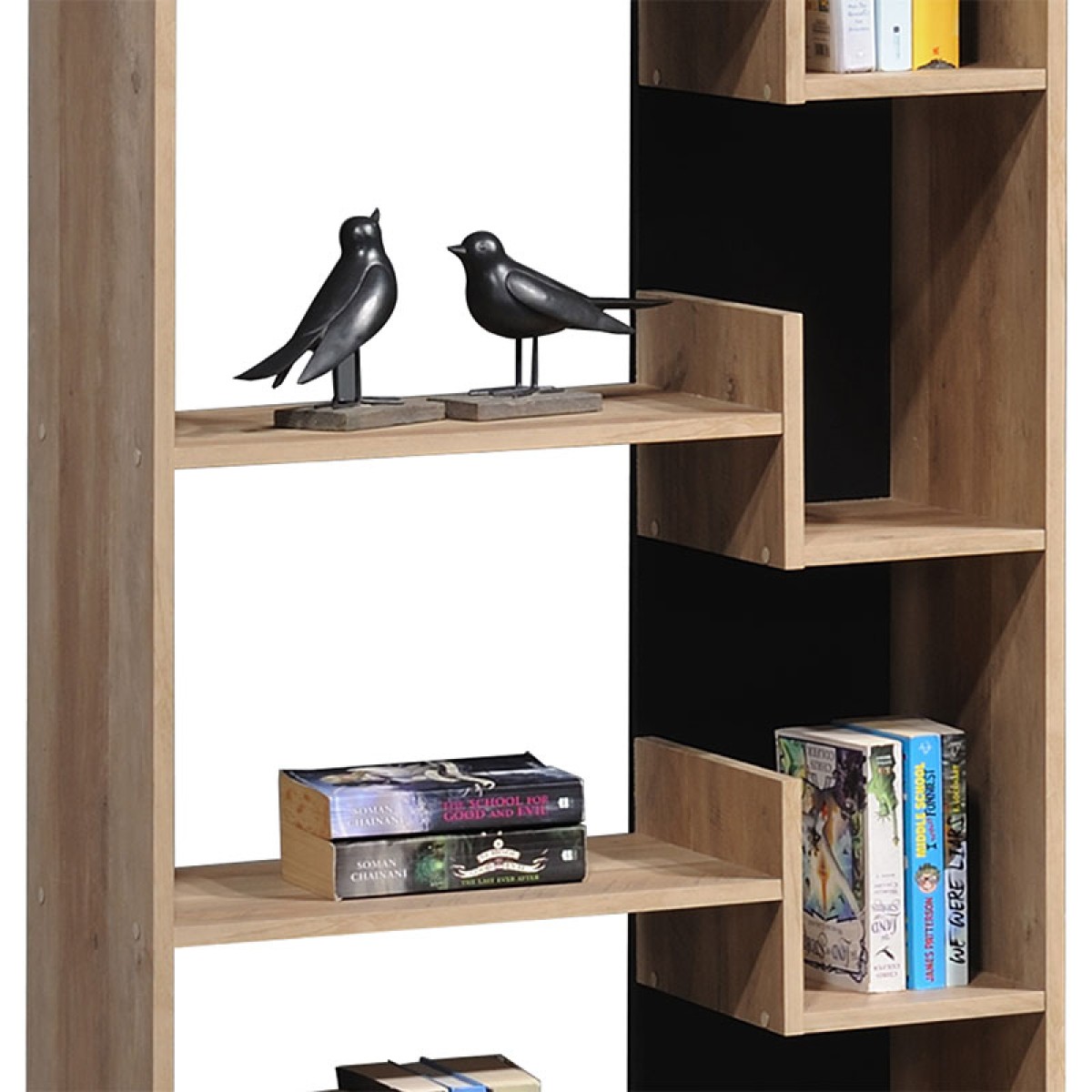 Βιβλιοθήκη Naya pakoworld sonoma-ανθρακί 72x30x182.5εκ