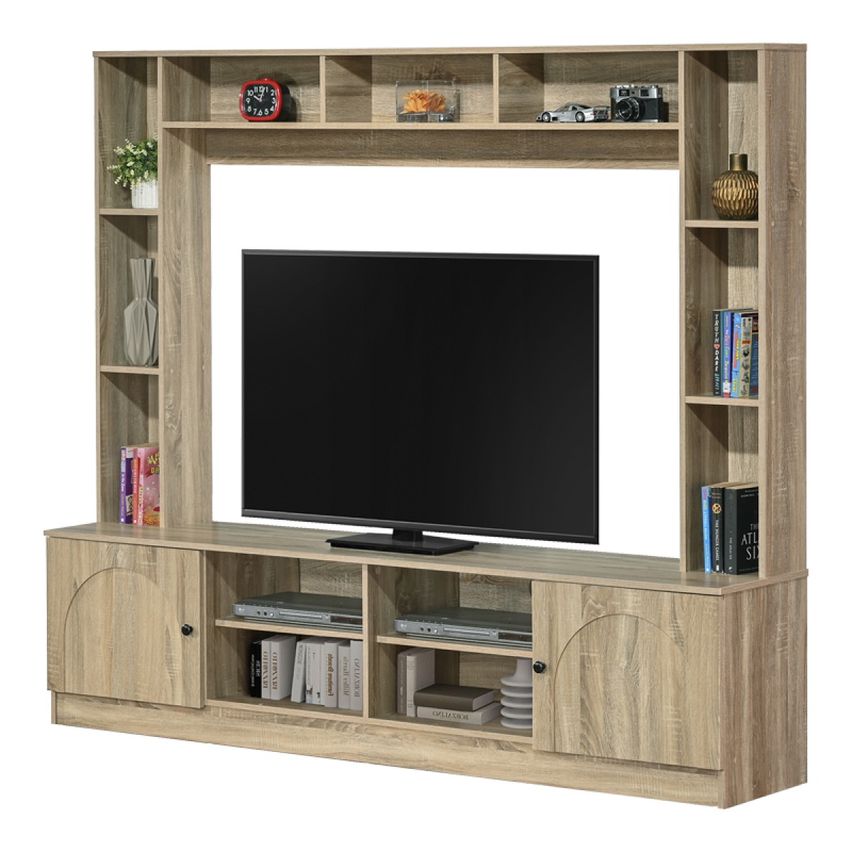 Σύνθετο σαλονιού Ambera pakoworld σε sonoma απόχρωση 200x40x171.5εκ