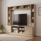 Σύνθετο σαλονιού Ambera pakoworld σε sonoma απόχρωση 200x40x171.5εκ