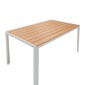 Τραπέζι Nares pakoworld αλουμίνιο λευκό-polywood φυσικό 140x80x72.5εκ